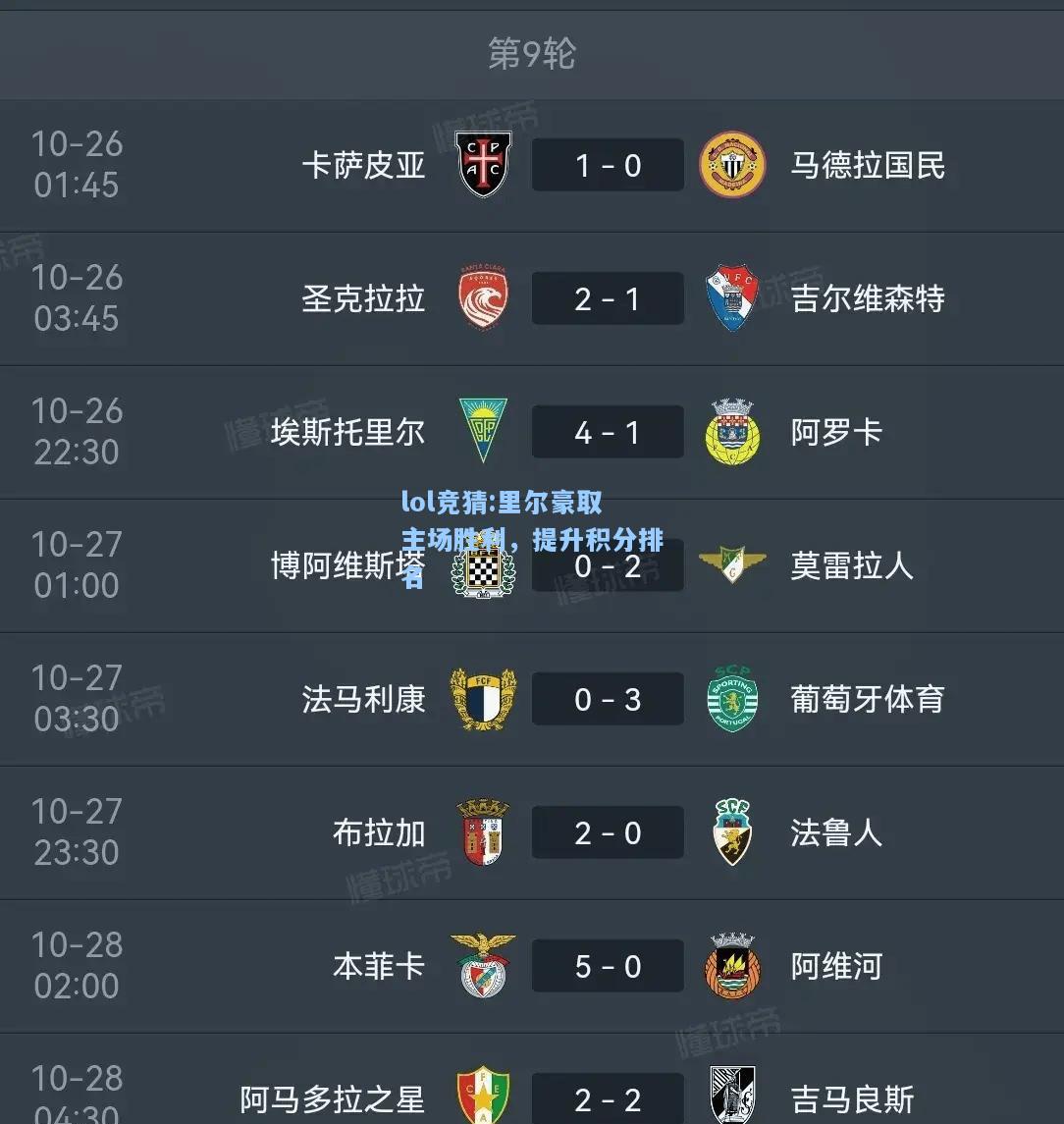 lol竞猜:里尔豪取主场胜利，提升积分排名