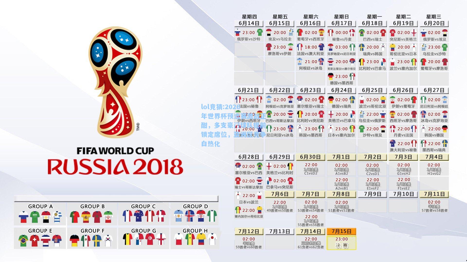 lol竞猜:2026年世界杯预选赛激战正酣，多支豪门球队提前锁定席位，亚洲区竞争白热化